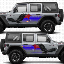 US patriotische Flagge Weißkopfseeadler Seitentür Vinyl-Aufkleber für Jeep Wrangler 3