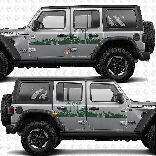 Forest Side Türen Vinyl-Aufkleber passend für Jeep Wrangler