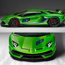 63 Seitenhauben-Aufkleber Grafik Lamborghini Aventador SVJ 2