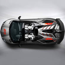 63 SVJ Seitenhaubenaufkleber Sticker Grafik Lamborghini Aventador SVJ 3