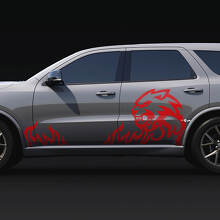Wildcat Flame Seitentüren Decal Vinylaufkleber für Dodge Durango 3