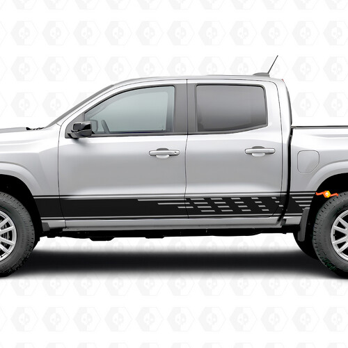 Gestufte Schlitz-Tür- und Schwellerstreifen aus Vinyl für Chevrolet Colorado 3. Generation 2023-2026