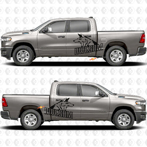 Awesome Wolf Seitentür Vinylaufkleber Abziehbilder Grafiken 2