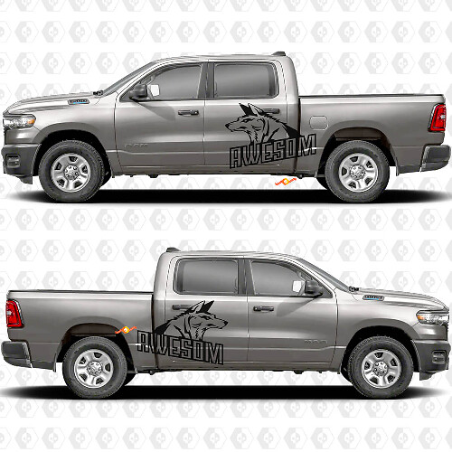 Seitentüren Bettseite Awesome Wolf Spritzschutz Aufkleber Decals Grafiken 2