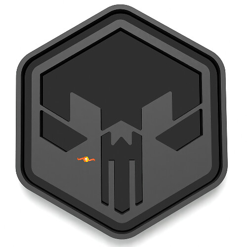 Totenkopf im Sechseck Kotflügelabzeichen Heckklappenemblem 3D Abzeichen