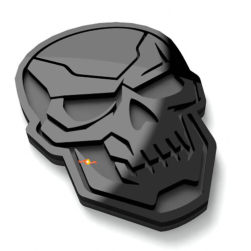 Skull Terminator Stil 3D Kotflügel Abzeichen Heckklappenemblem