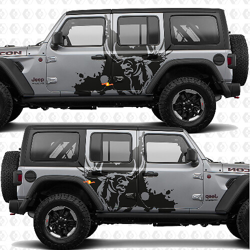 Moose Splash Nature Seitentüren Vinylaufkleber passend für Jeep Wrangler