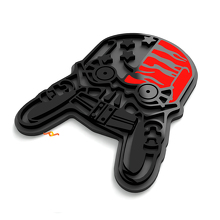 Mech Skull Kotflügel-Embleme Heckklappen-Emblem 3D-Abzeichen 2