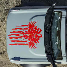 Amerikanische Flagge Adler Motorhauben-Vinylaufkleber für Musclecar Horse_5