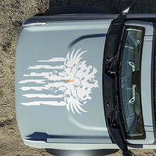 Amerikanische Flagge Adler Motorhauben-Vinylaufkleber für Musclecar Horse_7