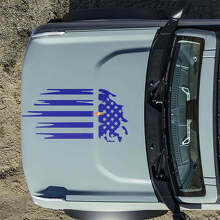 Motorhaube Amerikanische Flagge Zerstörte Aufkleber Sticker für Musclecar horse 2