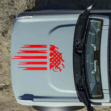 Motorhaube Amerikanische Flagge Zerstörte Aufkleber Sticker für Musclecar horse 3