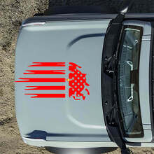 Motorhaube Amerikanische Flagge Zerstörte Aufkleber Sticker für Musclecar horse 5