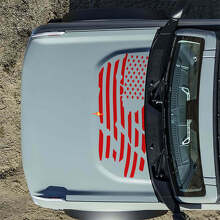 Motorhaube Amerikanische US-Flagge Zerstörte Aufkleber Sticker für Musclecar horse 3