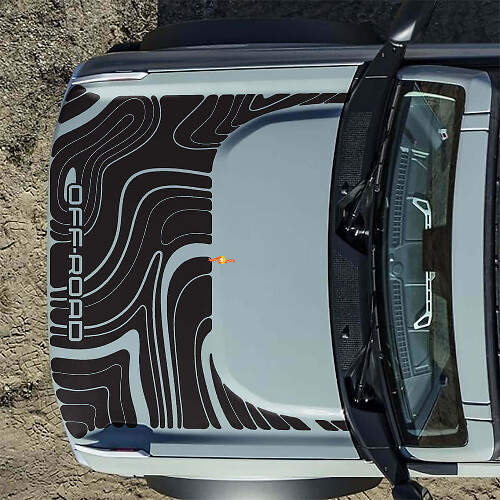Topografische Offroad Motorhauben-Vinyl-Aufkleber Grafiken 2 für Ford Bronco