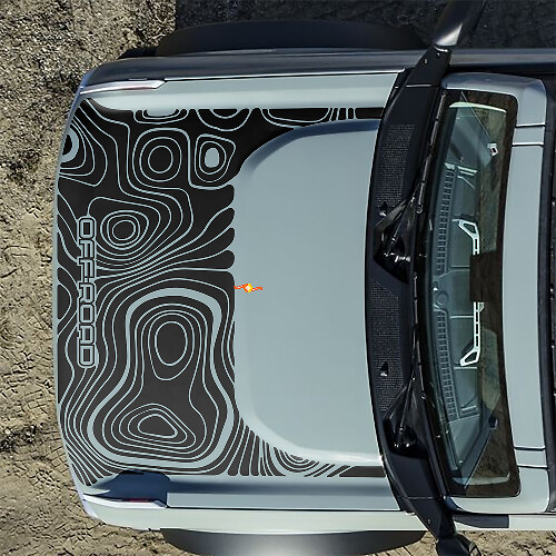 Motorhauben-Topographische Offroad-Aufkleber für Ford Bronco 2