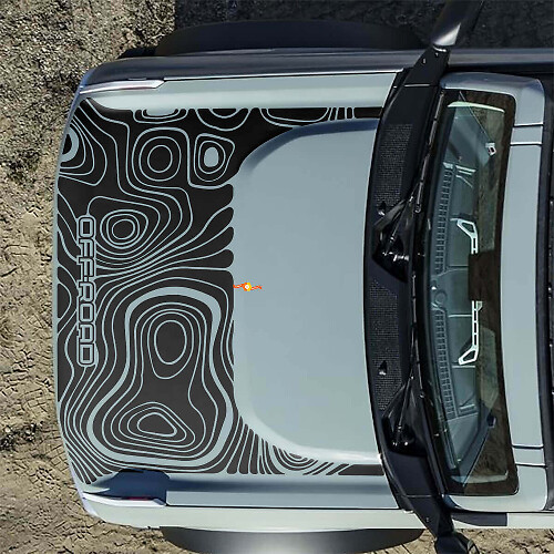 Motorhauben-Topographische Offroad-Aufkleber für Ford Bronco 2