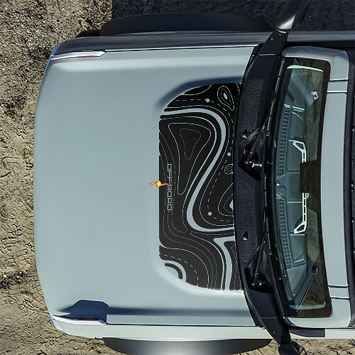 Motorhauben-Topografiekarten-Offroad-Aufkleber für Ford Bronco