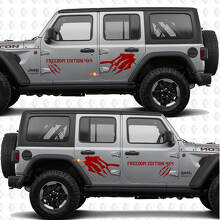 Paar Kratzer Seiten Türen Vinyl Aufkleber Freedom Edition mokap passend für Jeep Wrangler Rubicon 4h4 2