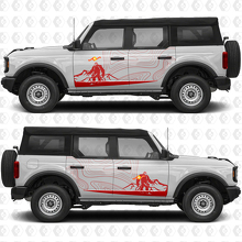 Satz Türen Sasquatch / Bigfoot Topographische Karte Side Splash Grafik Vinyl Aufkleber passend für Ford Bronco 2