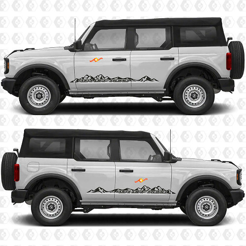 4x4 Offroad Berg Seiten Türen Vinyl Decal Aufkleber Grafik für Ford Bronco