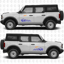 4x4 Offroad Berge Seitentür Vinyl Aufkleber Sticker Grafik 3 für Musclecar horse 2