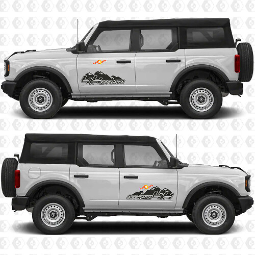 4x4 Offroad-Seitentür-Grafikaufkleber für Ford Bronco