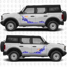 2x 4x4 Offroad Seitentritt-Türgrafiken Aufkleber für Ford Bronco 2
