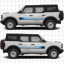 Klassische Retro-Rennstreifen Tür-Vinylaufkleber für Ford Bronco Heritage 3
