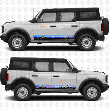 Klassische Retro Sonnenuntergang Berge Streifen Tür Vinyl Aufkleber Sticker für Ford Bronco Heritage 2