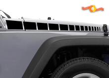 2007–2015 Jeep Wrangler Side Spear Strobe Vinyl-Aufkleber mit grafischen Streifen 2