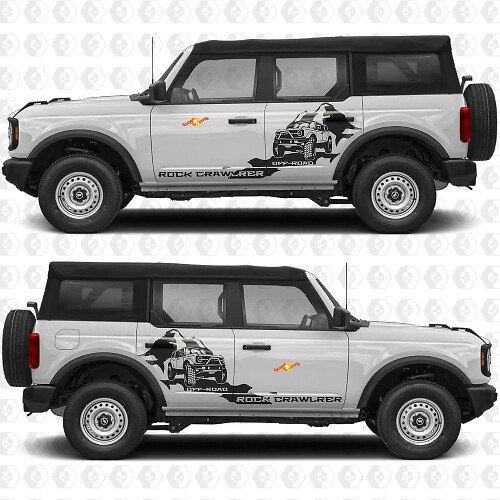 Rock Crawler Berg Seiten Türen Grafiken Vinyl Aufkleber Sticker passend für Ford Bronco