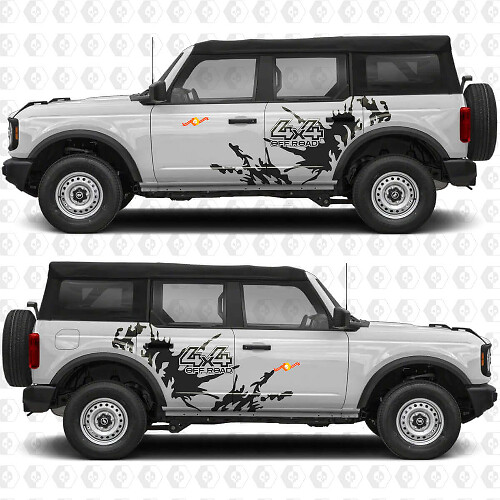 4x4 Offroad Spritzschutz Seiten Türen Grafik Vinyl Aufkleber Sticker passend für Ford Bronco