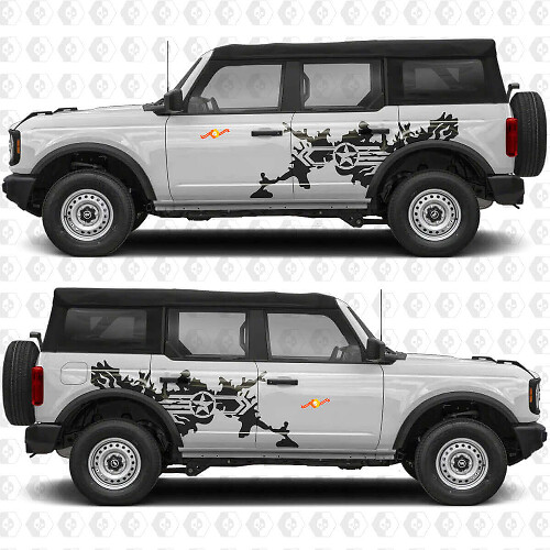 Military Star Splash Seiten Vinyl Aufkleber Sticker Grafiken für Ford Bronco