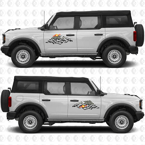 US USA Flag Seiten Türen Grafik Vinyl Aufkleber Sticker passend für Ford Bronco