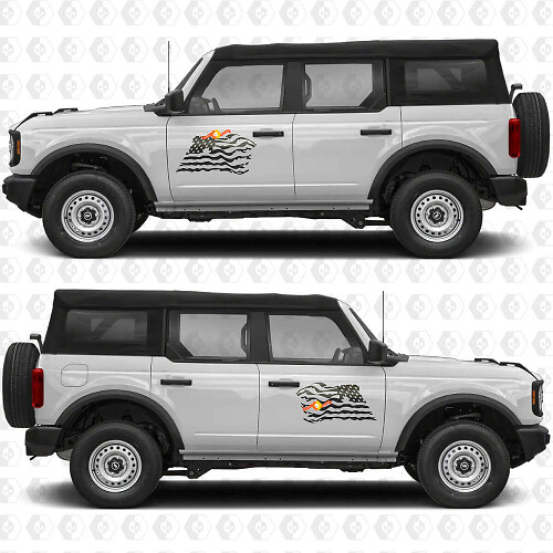 USA-Flaggen-Seitentüren Vinyl-Aufkleber Grafiken für Ford Bronco
