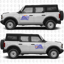 US USA Flag Seiten Türen Grafik Vinyl Aufkleber Sticker 2 passend für Ford Bronco 2