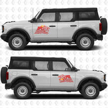 US USA Flag Seiten Türen Grafik Vinyl Aufkleber Sticker 2 passend für Ford Bronco 3