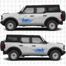 USA-Flagge Militärstern Seiten-Tür Vinyl-Aufkleber-Set für Musclecar Horse_2