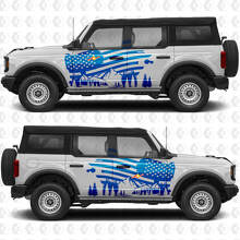USA-Flaggen-Berge Seiten-Türen Vinyl-Aufkleber-Kit für Musclecar Horse_2