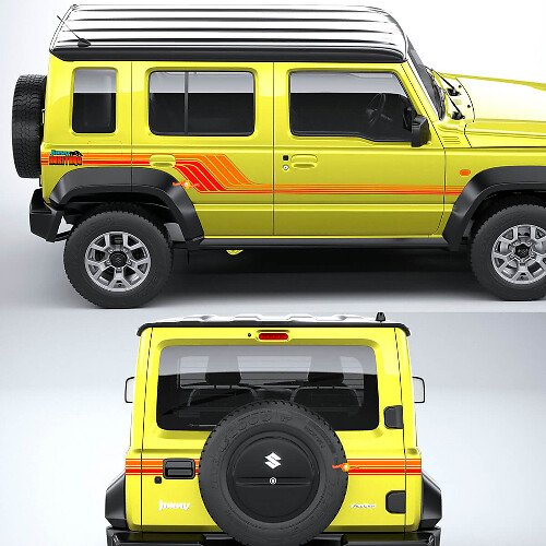 Heritage Retro Seiten- und Heckstreifen Vinylaufkleber-Kit für Suzuki Jimny XL