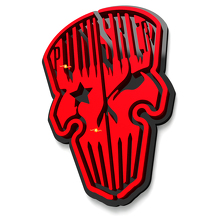 Schädel Punisher Kotflügel-Abzeichen Heckklappen-Emblem 3D-Abzeichen 5