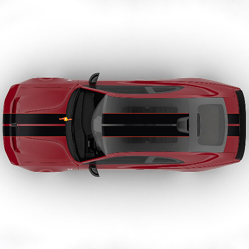 Sixpack Dual Central Stripes Hauben Rallye Versatz Vinyl Aufkleber Grafik für Dodge Charger Daytona 1