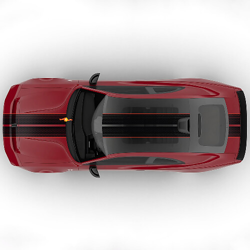 Sixpack Dual Central Stripes Motorhauben Rallye Versatz Vinyl Aufkleber Grafik 2 für Dodge Charger Daytona 1