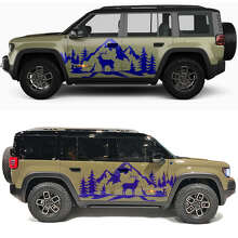 Deer Mountains und Bäume Seiten Tür Vinyl-Aufkleber für Jeep Recon 2