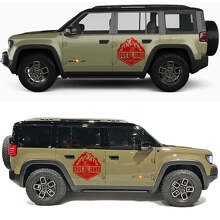 Overland Lagerfeuer Wald- und Berg-Seitentüren Vinylaufkleber für Jeep Recon 3
