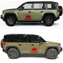 Bear Rubicon Forest Seiten Türen Vinyl-Aufkleber für Jeep Recon 4