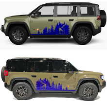 Deer Forest Line Seitentüren Vinylaufkleber für Jeep Recon 2