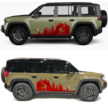 Deer Forest Line Seitentüren Vinylaufkleber für Jeep Recon 3