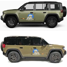 Overland Adventure Dachzelt Auto Seitentür Vinylaufkleber für Jeep Recon 2